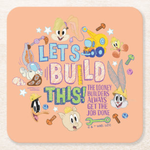 Dessous-de-verre Carré En Papier BUGS BUNNY BUILDERS™ "Construisons Cela" Esquisse