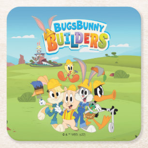 Dessous-de-verre Carré En Papier BUGS BUNNY BUILDERS™  Le groupe Looney Builders
