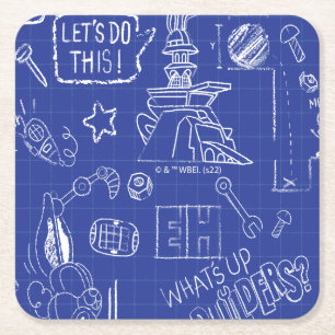 Dessous-de-verre Carré En Papier BUGS BUNNY BUILDERS™ Motif de plan de croquis