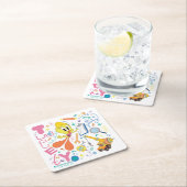 Dessous-de-verre Carré En Papier BUGS BUNNY BUILDERS™| TWEETY™ Work Tools (En situation)