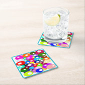 DESSOUS-DE-VERRE CARRÉ EN PAPIER BULLES (En situation)