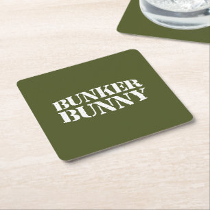 DESSOUS-DE-VERRE CARRÉ EN PAPIER BUNKER BUNNY