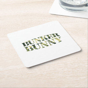 DESSOUS-DE-VERRE CARRÉ EN PAPIER BUNKER BUNNY CAMO / CAMOUFLAGE