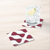 Dessous-de-verre Carré En Papier Burgundy Bow Cravate Bowtie Groom Prom Mariage Mod (En situation)