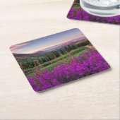 Dessous-de-verre Carré En Papier Butte crêtée du lever de soleil | de fleur (Incliné)