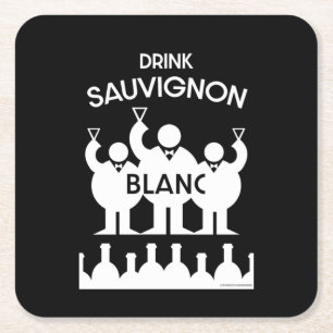Dessous-de-verre Carré En Papier Buveur de vin Sauvignon Blanc
