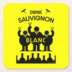 Dessous-de-verre Carré En Papier Buveur de vin Sauvignon Blanc