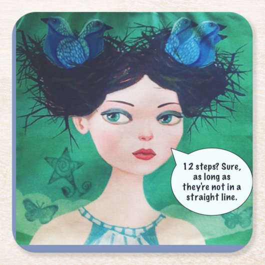 Dessous-de-verre Carré En Papier caboteurs de papier réutilisables (Devant)