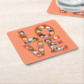 Dessous-de-verre Carré En Papier cacahuètes - AMOUR (Incliné)