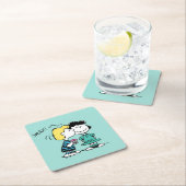 Dessous-de-verre Carré En Papier cacahuètes | Saint Valentin | Lucy & Schroeder Kis (En situation)