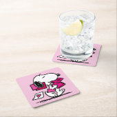 Dessous-de-verre Carré En Papier cacahuètes | Saint Valentin | Snoopy Avec Valentin (En situation)