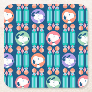Dessous-de-verre Carré En Papier cacahuètes   Snoopy Dark Blue Deco Dreams Motif