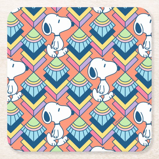 Dessous-de-verre Carré En Papier cacahuètes | Snoopy Deco Dreams Motif (Devant)