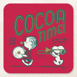 Dessous-de-verre Carré En Papier cacahuètes   Snoopy & Linus Cocoa Time
