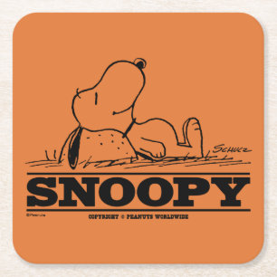 Dessous-de-verre Carré En Papier cacahuètes   Snoopy Reest Break