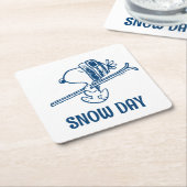 Dessous-de-verre Carré En Papier cacahuètes | Snoopy Ski Trip (Incliné)