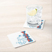 Dessous-de-verre Carré En Papier cacahuètes | Snoopy - Vote (En situation)