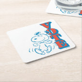 Dessous-de-verre Carré En Papier cacahuètes | Snoopy - Vote (Incliné)