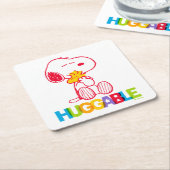 Dessous-de-verre Carré En Papier cacahuètes | Snoopy & Woodstock Huggable (Incliné)