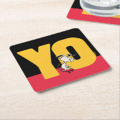 Dessous-de-verre Carré En Papier cacahuètes | Snoopy YO Skateboard (Incliné)