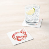 Dessous-de-verre Carré En Papier Cachet d'annulation de l'acte de naissance de Rome (En situation)