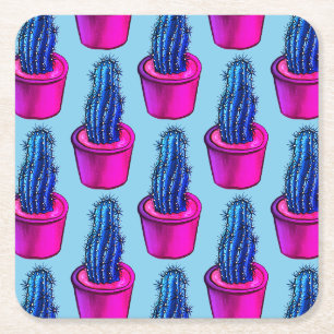 Dessous-de-verre Carré En Papier Cactus Lover Motif Plante