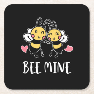 Dessous-de-verre Carré En Papier Cadeau apiculteur Mine d'abeille