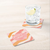 Dessous-de-verre Carré En Papier Cadeau de Fête de Fiançailles Rétro Rose Amoureuse (En situation)