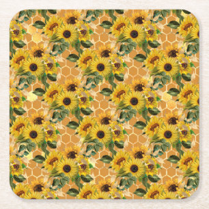 Dessous-de-verre Carré En Papier Cadeaux de tournesol Faites-Le Comme Un Tourneso