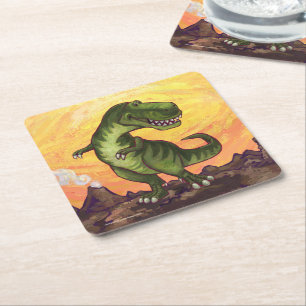 Dessous-de-verre Carré En Papier Cadeaux et accessoires Tyrannosaurus