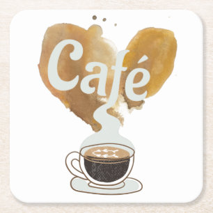 Dessous-de-verre Carré En Papier Café - Amoureux du Café