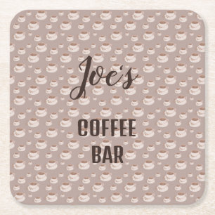 Dessous-de-verre Carré En Papier Café Bar Station Dessous de verre à boissons perso