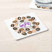 Dessous-de-verre Carré En Papier CAFÉ & CUSSIN' de Jeff Willis Art (Incliné)