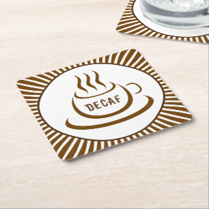 Dessous-de-verre Carré En Papier Café Decaf