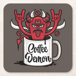 Dessous-de-verre Carré En Papier Café Demon