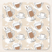Dessous-de-verre Carré En Papier Café, motif doux (Devant)