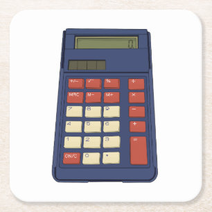 Dessous-de-verre Carré En Papier Calculatrice des années 80 90 Math School Nostalgi