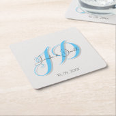 Dessous-de-verre Carré En Papier Calligraphie classique tendance monogramme (Incliné)