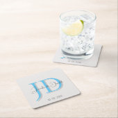 Dessous-de-verre Carré En Papier Calligraphie tendance monogramme de script classiq (En situation)