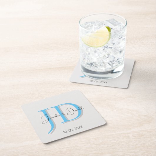Dessous-de-verre Carré En Papier Calligraphie tendance monogramme de script classiq (En situation)