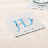 Dessous-de-verre Carré En Papier Calligraphie tendance monogramme de script classiq (Incliné)