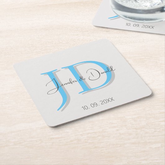 Dessous-de-verre Carré En Papier Calligraphie tendance monogramme de script classiq (Incliné)