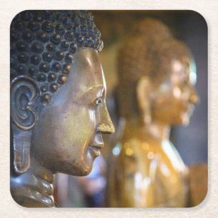 Dessous-de-verre Carré En Papier Cambodge, Phnom Penh. Statues de Bouddha