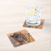 Dessous-de-verre Carré En Papier Camel amusant (En situation)