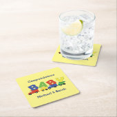 Dessous-de-verre Carré En Papier Camions Boy Baby shower Construction Cute (En situation)