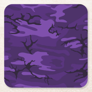 Dessous-de-verre Carré En Papier Camo violet foncé
