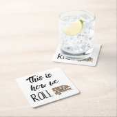 Dessous-de-verre Carré En Papier Camper "C'Est Comme Ça Que Nous Roulions" (En situation)