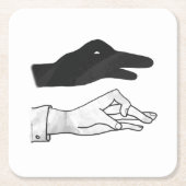 Dessous-de-verre Carré En Papier Canard Silhouette main (Devant)