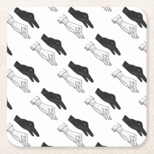 Dessous-de-verre Carré En Papier Canard Silhouette main