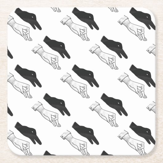 Dessous-de-verre Carré En Papier Canard Silhouette main (Devant)